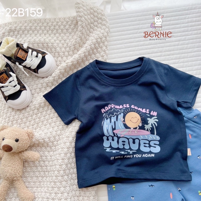 Bộ short cotton Happy bé trai-MS72