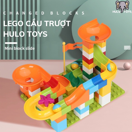 Đồ Chơi LEGO Cầu Trượt Hulo Toys Thả Bi, Nhiều Chi Tiết, Đồ Chơi Lắp Ráp, Đồ Chơi Phát Triển Trí Tuệ Bé