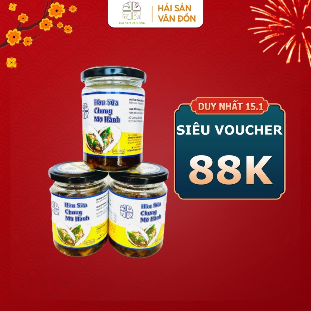 Hàu Sữa Chưng Mỡ Hành HẢI SẢN VÂN ĐỒN Làm Từ Hàu Sữa Tươi Ngon Chất Lượng Không Phụ Gia Chất Bảo Quản