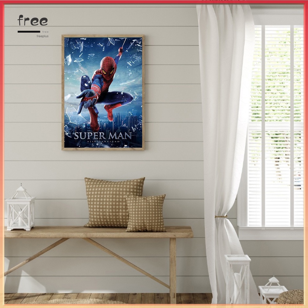 Tranh đính đá giả 5D hình anh hùng người nhện độc đáo