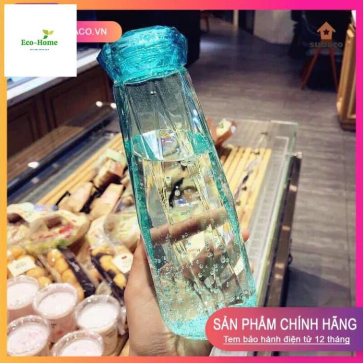 💥HOTTREND💥 Bình Nước Thủy Tinh Kim Cương Crank Cup EcoHome đẹp long lanh