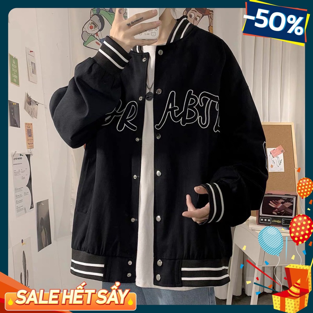 Áo khoác nỉ bomber nam nữ phong cách ovesize nỉ siêu đẹp vải dày from rộng hot