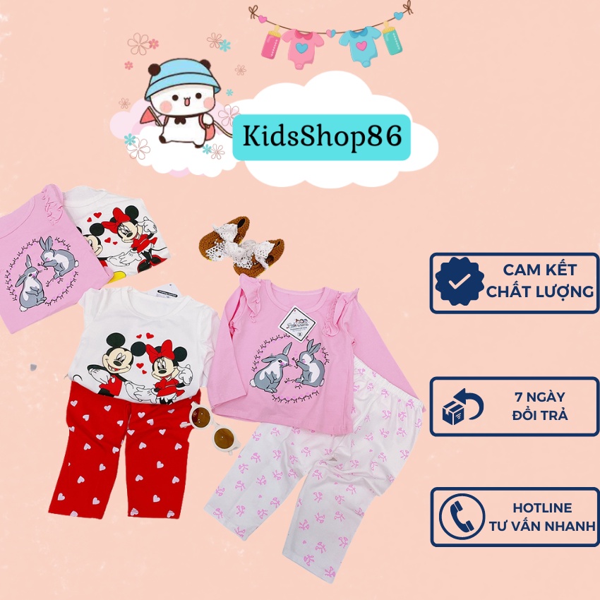BỘ QUẦN ÁO THU ĐÔNG COTTON QUẢNG CHÂU CHO BÉ IN HÌNH MICKEY DỄ THƯƠNG SIÊU MỀM MẠI CO GIÃN 4 CHIỀU SIZE 7-17KG