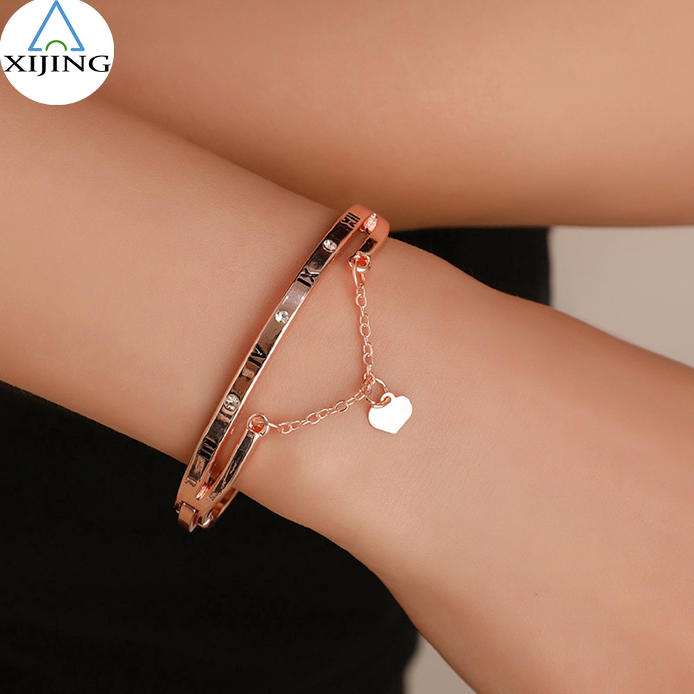 Vòng đeo tay gắn mặt trái tim phong cách Hàn Quốc dành cho nữ