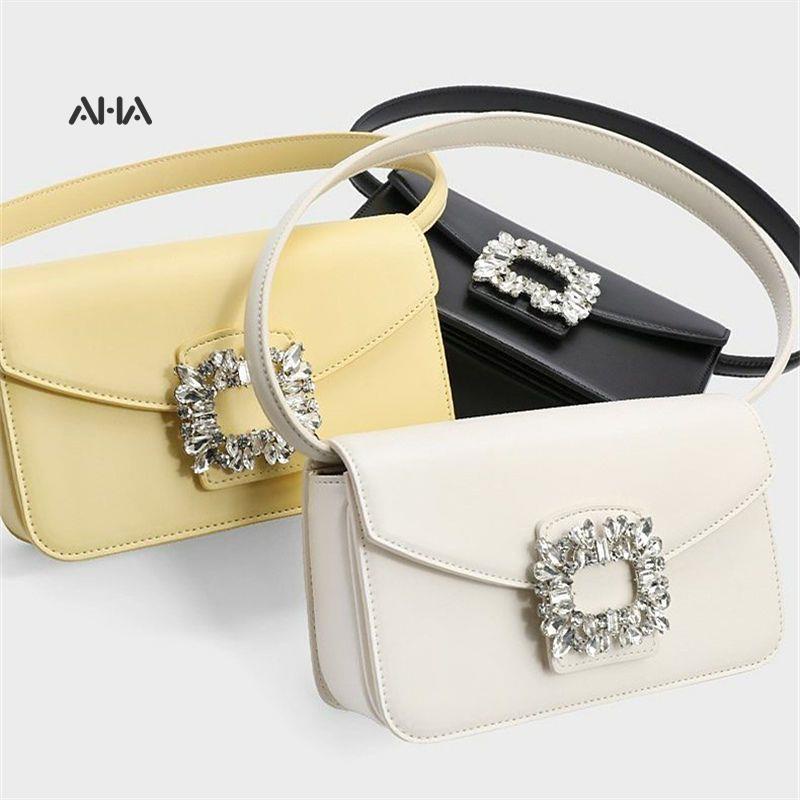 AHA OFFICIAL Túi Xách Dáng Vuông Nhỏ Đính Đá Thời Trang Hàn Quốc Cao Cấp Cho Nữ