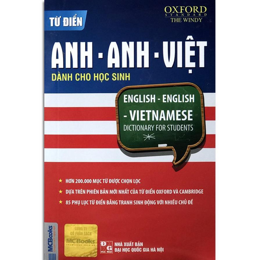 Sách - Từ điển Anh-Anh-Việt dành cho học sinh (Tái bản 2020) [MCBOOKS]