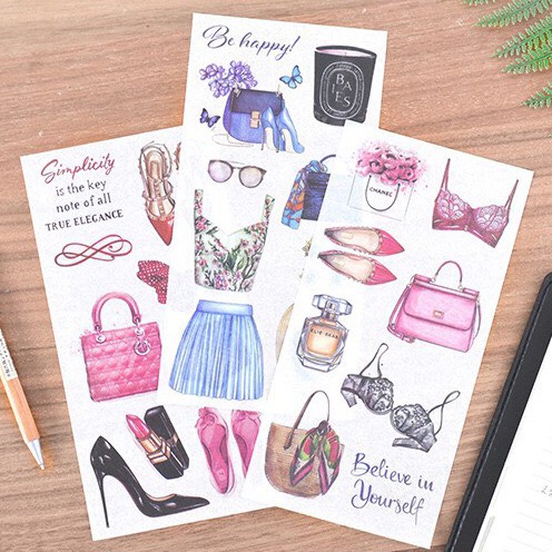 Bộ 3 Sticker MỜ Lovely girl (SM07)