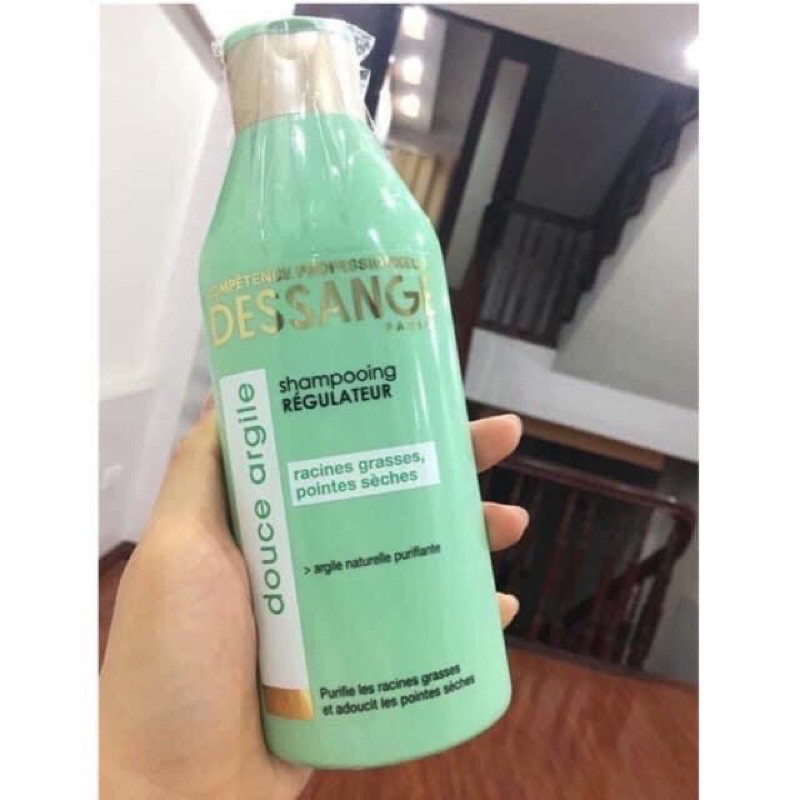 Dầu gội cho tóc dầu Dessange màu xanh của Pháp cho tóc dầu, tóc bết