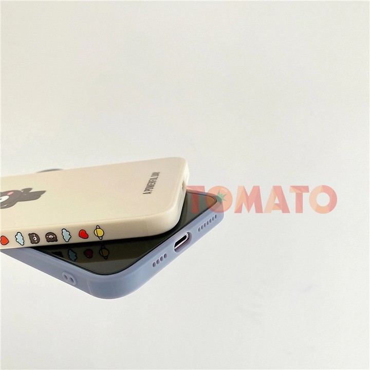 Ốp Lưng IPhone Viền Vuông Gấu Nâu , Chó Corgi 6/6plus/7plus/8/8plus/x/xs/11/12/pro/max/plus/promax - Phụ Kiện Tomato