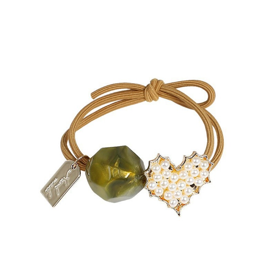 Thun cột tóc đính ngọc trai nhân tạo phong cách Hàn Quốc độc đáo