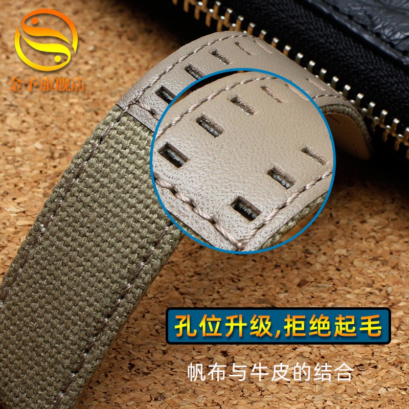 Hamilton Khaki H68201993/Citizen Eco-Drive canvas and leather strap 20 22mm