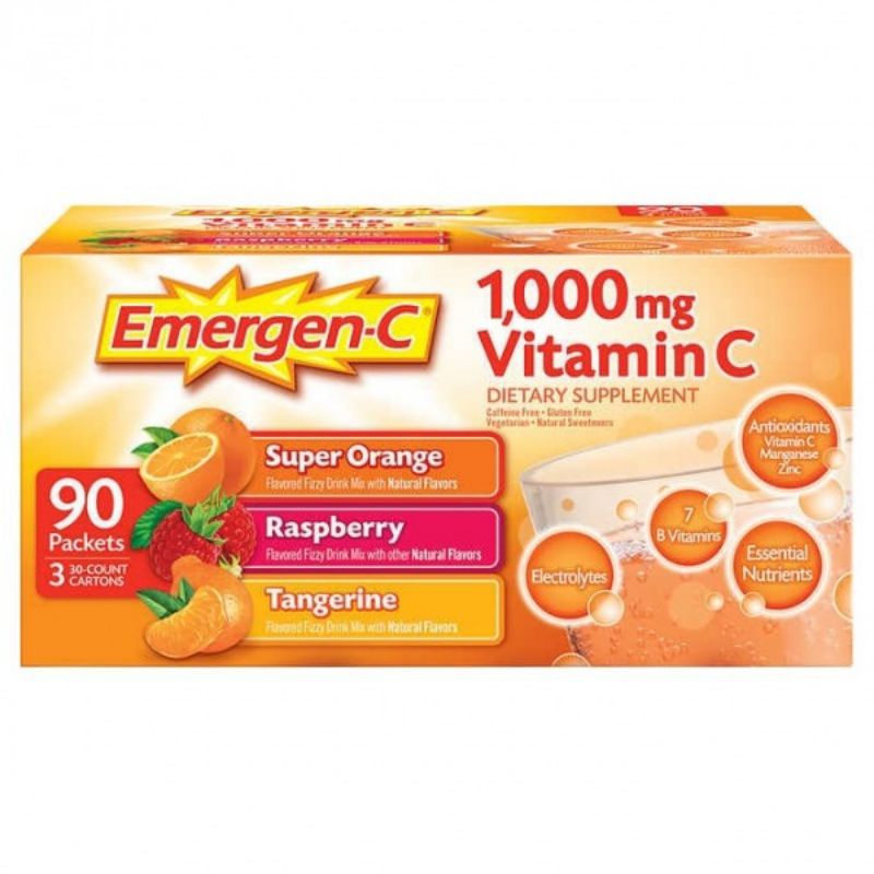 [Hàng Mỹ] BỘT SỦI VITAMIN C tăng cườImmun kháng Emergen-C Immune 1000mg Vitamin C