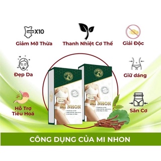 Hộp giảm cân mi nhon hồng minh 30v tặng detox night 30v