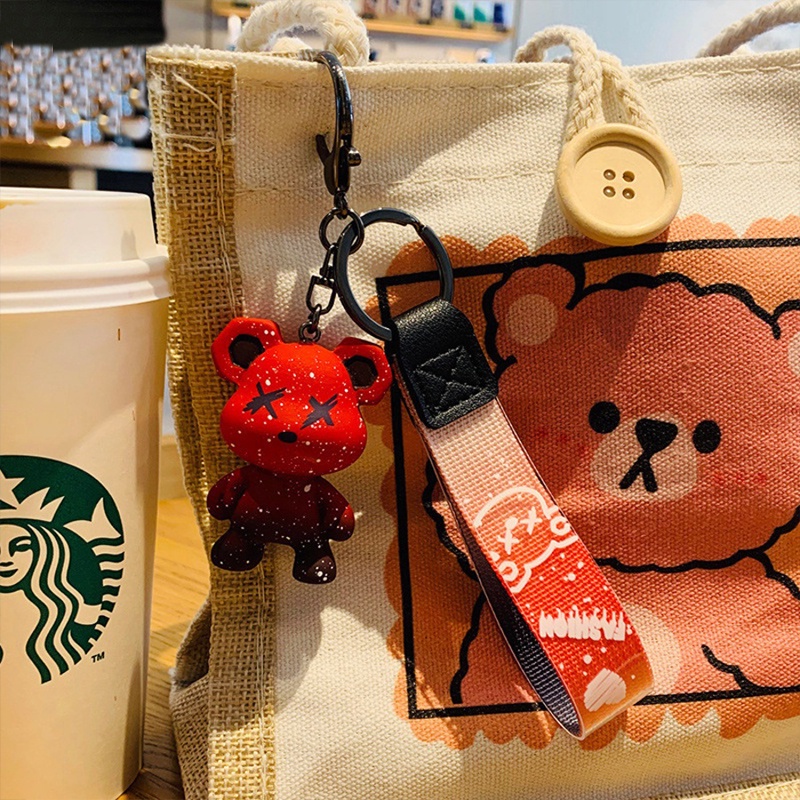 Móc khóa gấu Hàn Quốc, móc treo trên balo, túi xách siêu dễ thương - BEAR-KEY-002
