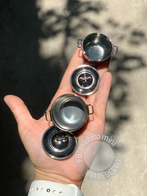 Nồi sắt mini size to cho nhà búp bê nấu được như thật - size lớn