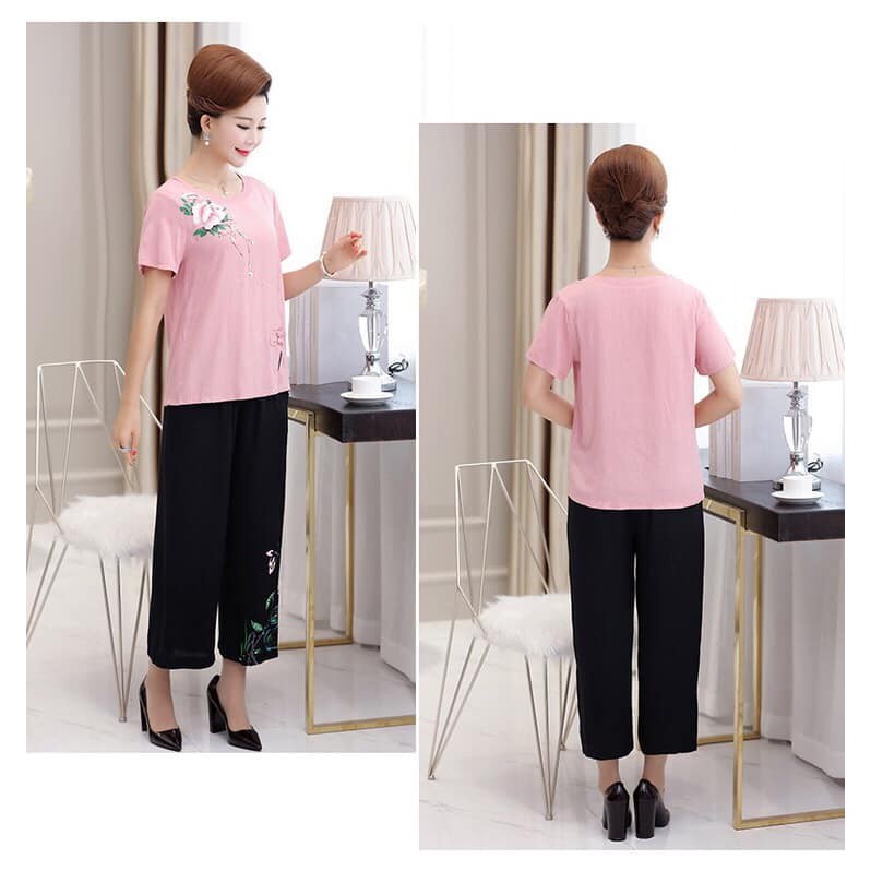 B12574 - Set áo và quần nữ trung tuổi hàng nhập