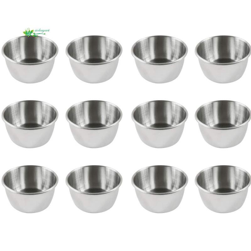 12Pcs Stainless Steel Container Food Storage Containers for Portion Control Sauces Spices Liquid Dips