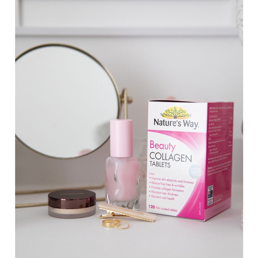 Viên Uống Đẹp Da Collagen Beauty Booster NATURE'S WAY Hỗ Trợ Ngăn Ngừa Oxy Hóa, Hộp 60 Viên