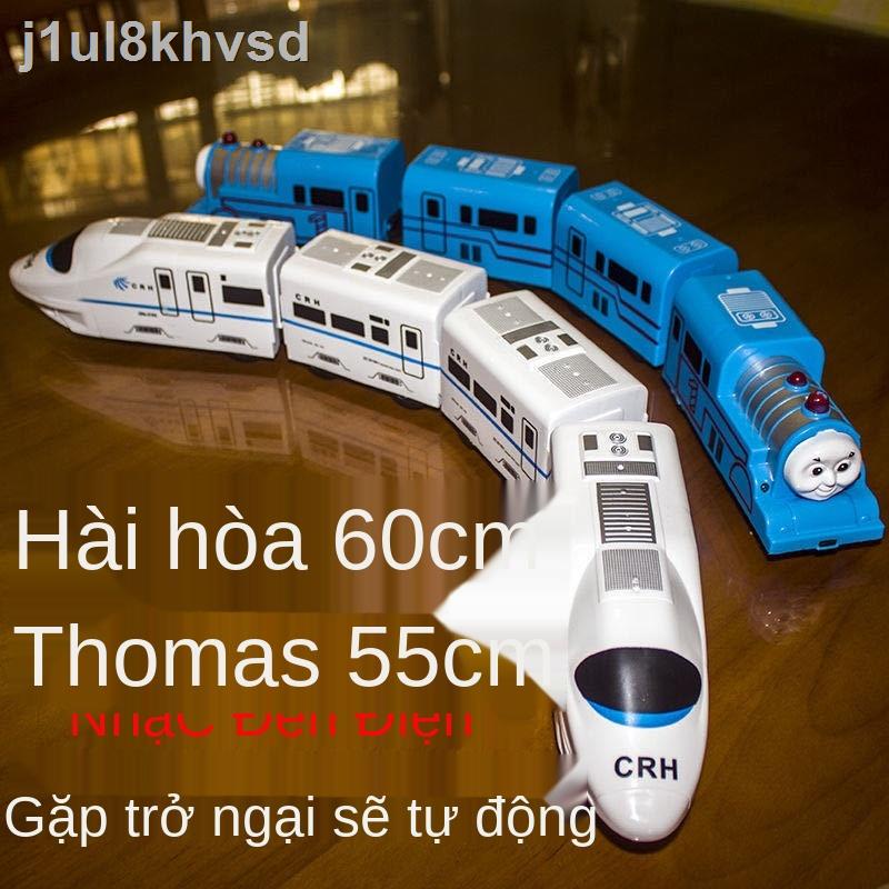 ♧♤Large Harmony Thomas Train Light Music Đồ chơi điện Đồ chơi đường sắt tốc độ cao đa năng EMU Mô hình cậu bé