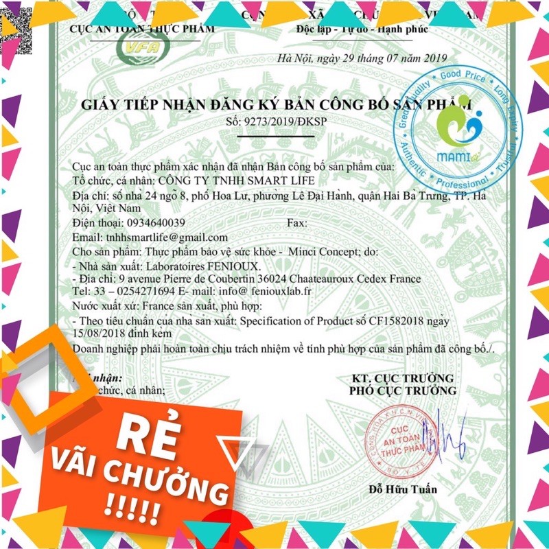 [AUTH] Trà Giảm cân Minci Concept Pháp