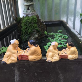 [ Chọn size] Ông Lão Đánh Cờ Trang Trí Hồ Cá, Bể Cá-Hòn Non Bộ
