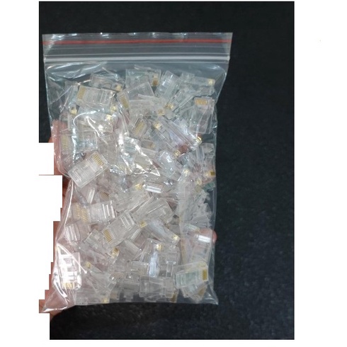 Túi 100 hạt bấm đầu mạng RJ45 chuẩn CAT5 giá siêu tốt