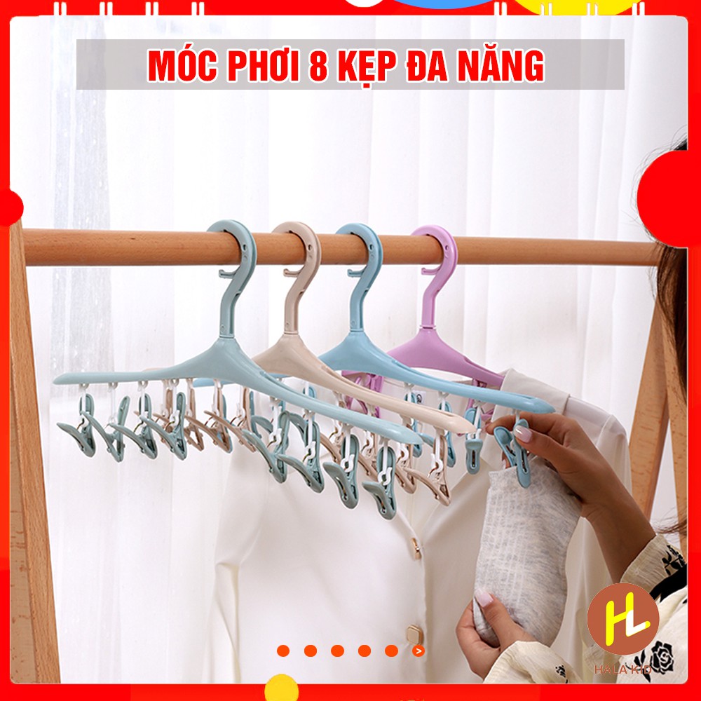 Móc phơi 8 kẹp đa năng (có thể tháo rời kẹp)