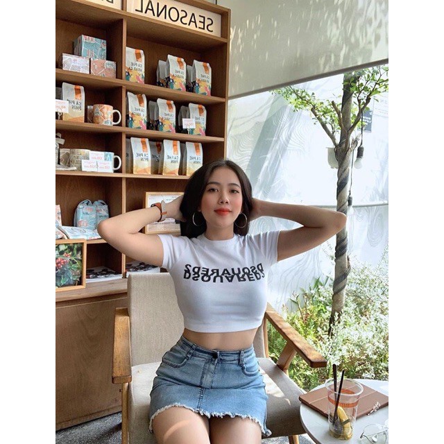 [Freeship+Video] ÁO CROPTOP IN CHỮ DSQUARSD2