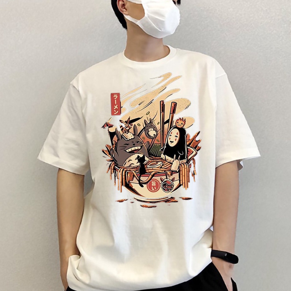 Áo thun nam nữ tay lỡ vải cotton form rộng màu trắng Hạ Băng Designs - Food 001