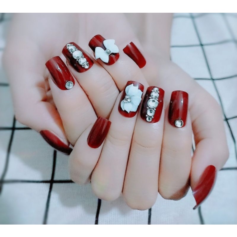 móng tay giả đính nơ 24 móng