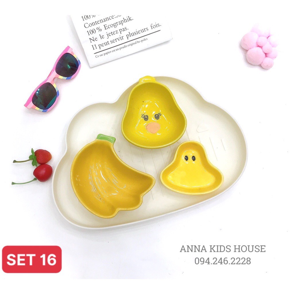 [ Hàng có sẵn ] Set bát sứ cho bé ăn dặm set theo ảnh