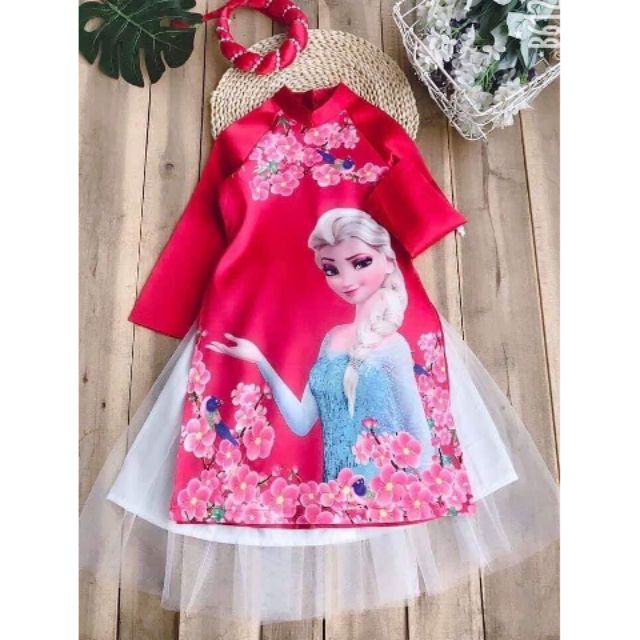 Áo dài cách tân nữ hoàng elsa cho bé