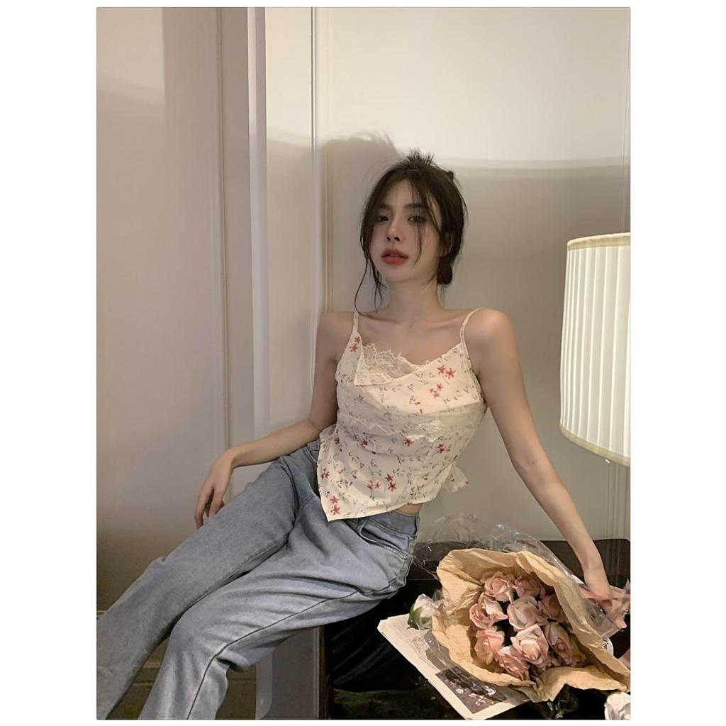 Porozi Áo Sát Nách Chất Liệu chiffon Phối Ren Hoa Thời Trang Mùa Hè Cho Nữ