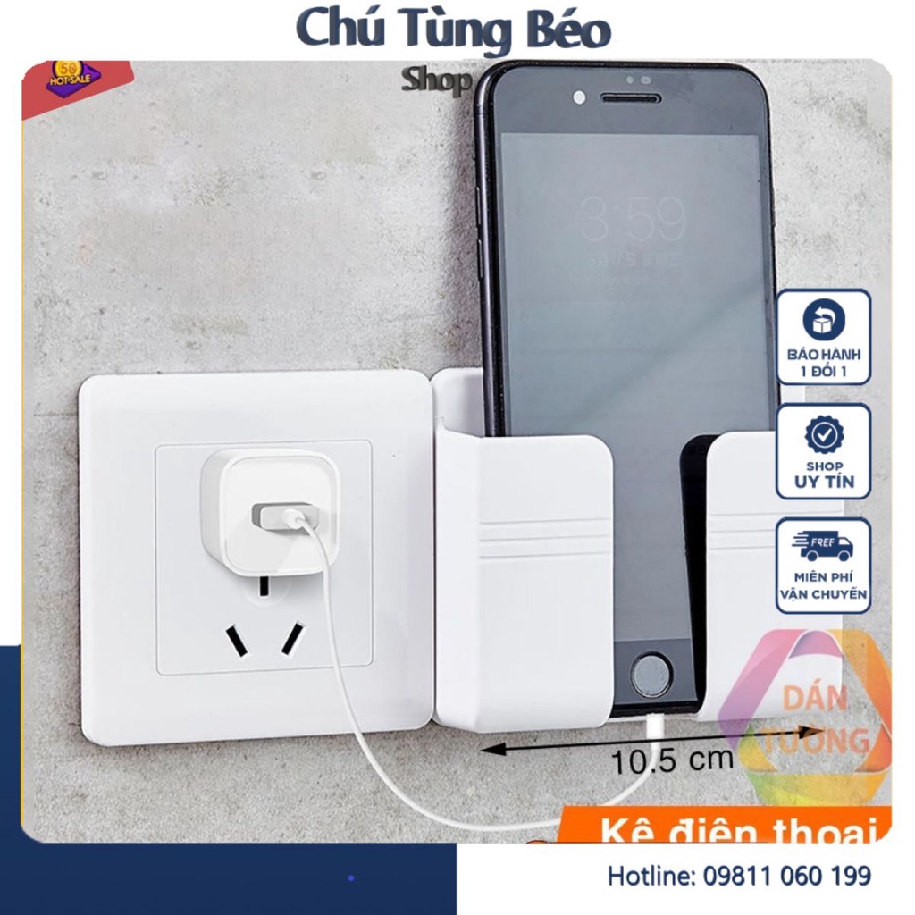 Khay Để Điều Khiển Xẻ Rãnh - Kệ Điện Thoại Dán Tường Đa Năng Với Miếng Dán Tường Chắc Chắn