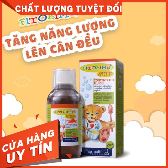 Fitobimbi Appetito Siro Ăn Ngon cho bé Hỗ Trợ Tăng Cường Tiêu Hóa, Hấp Thu Dưỡng Chất Cho Trẻ Hộp 200ml