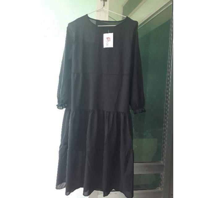 Đầm Midi Nữ Váy Tiểu Thư Dáng Dài Viền Tâng 2 Màu | BigBuy360 - bigbuy360.vn