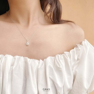 Dây chuyền bạc Grace - đá tròn Evie