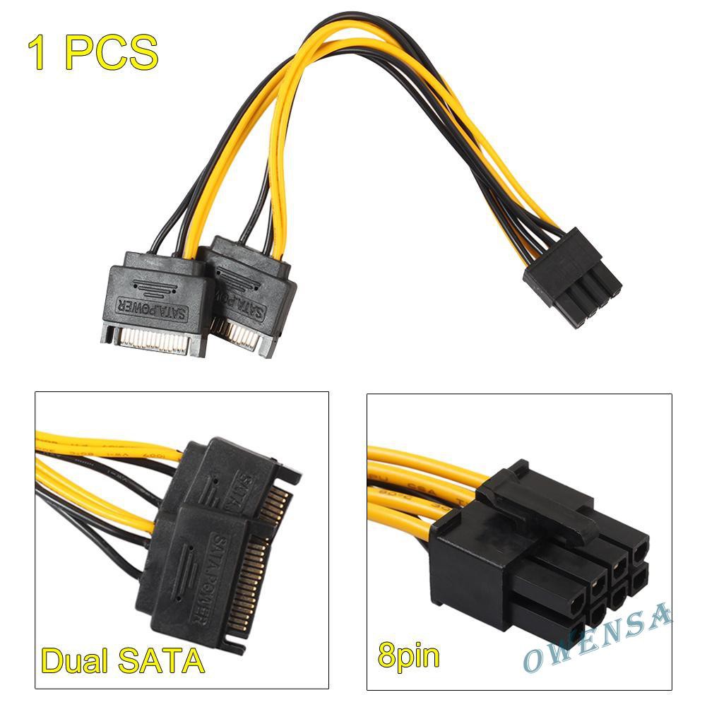 POWER Cáp Chuyển Đổi 15pin Sata Sang Pcie 8pin (6 + 2)