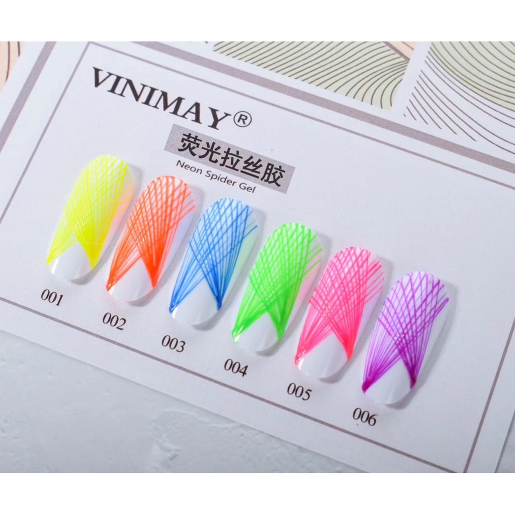 Set gel nhện Vinimay 6 màu (thường/nhủ/neon)