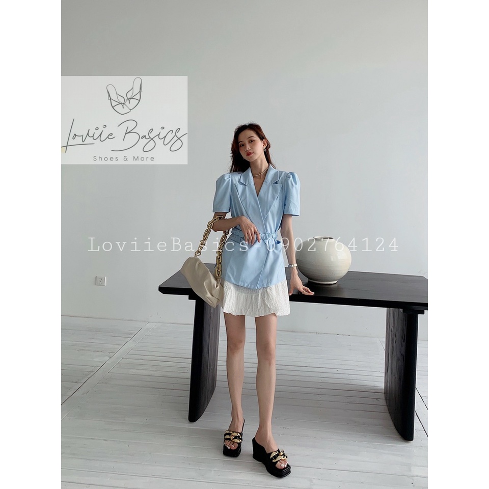 DÉP ĐẾ XUỒNG LOVIIE BASICS - DÉP THỜI TRANG NỮ XUỒNG XÍCH VÀNG - GIÀY CAO GÓT MŨI VUÔNG XÍCH VÀNG D211167