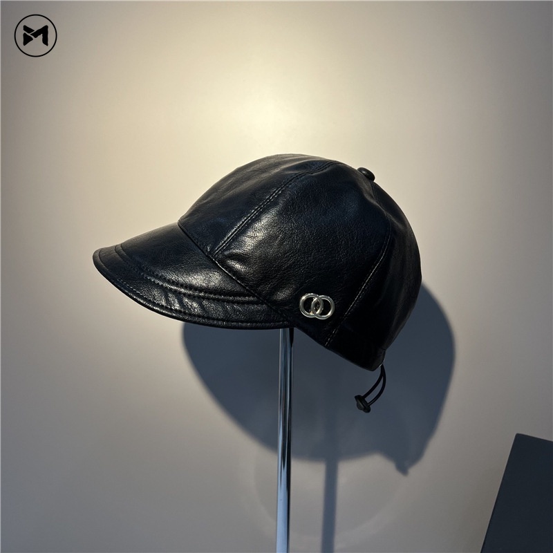 Mũ Lưỡi Trai Bằng Da In Logo Phong Cách Retro Anh Quốc