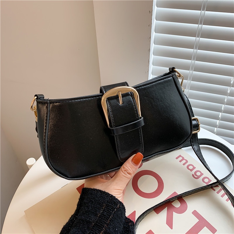 Túi Xách Nữ Trơn Cúc Bấm Phong Cách Hàn Quốc, Túi Đeo Chéo Nữ Thời Trang