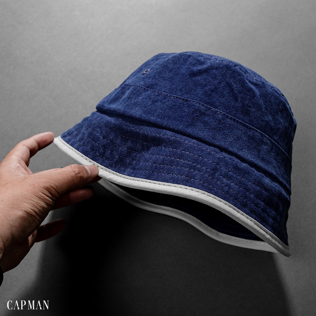 Mũ bucket vành cụp màu xanh CAPMAN denim CM162