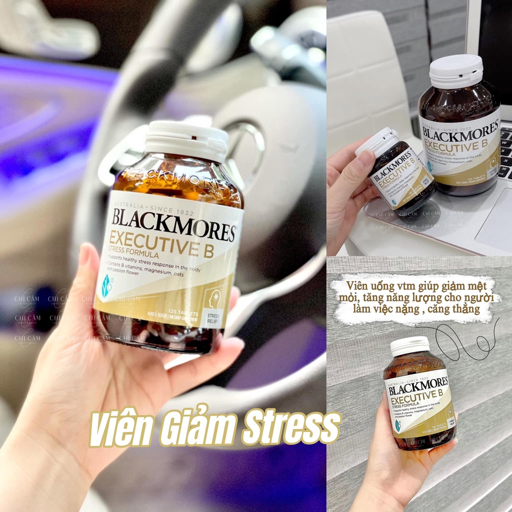 Viên giảm căng thẳng, mệt mỏi, tăng năng lượng [CHÍNH HÃNG] Blackmores Executive B stress formula - 125 Viên