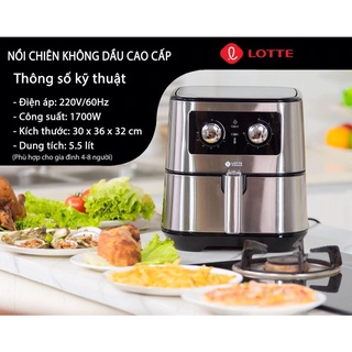 [HÀNG CHÍNH HÃNG]NỒI CHIÊN KHÔNG DẦU LOTTE CHÍNH HÃNG 5,5 LÍT