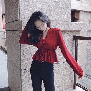 ÁO SƠ MI VIỀN REN THẮT EO NEW