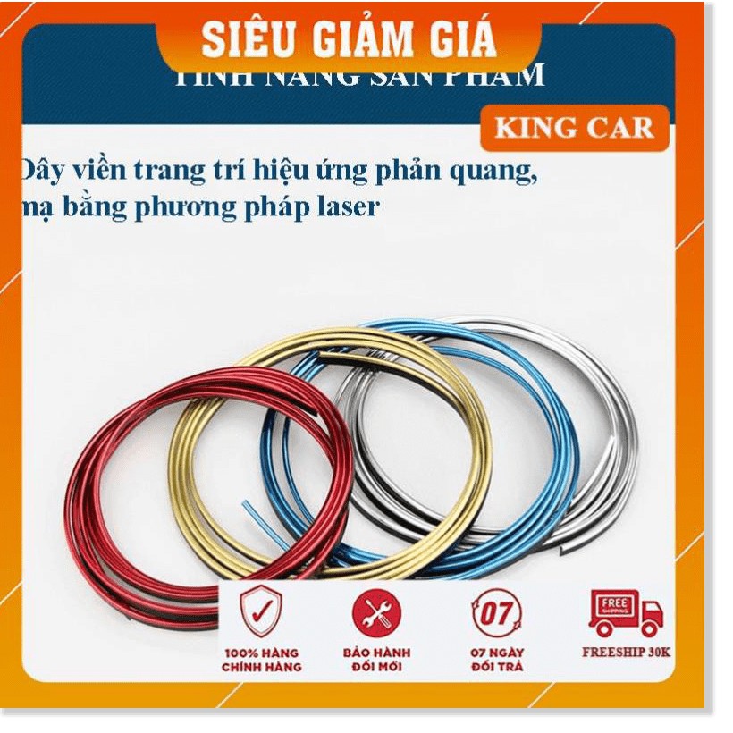 Chỉ viền, nẹp chỉ viền nhựa PVC mạ điện trang trí nội thất ô tô - Shop KingCar