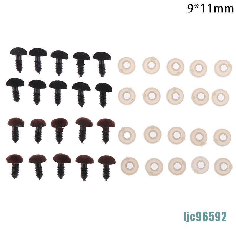 Set 10 Mũi Thú Bông Màu Đen 9x11mm Ljc96592