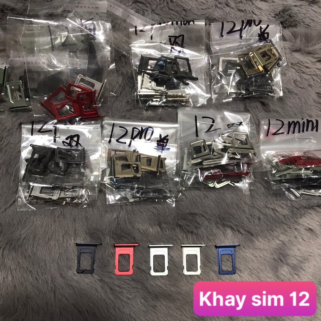 Khay sim iphone 12 Mini/ iphone 12 Đủ màu/ 1 sim hoặc 2 sim