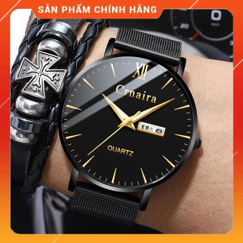 Đồng hồ nam Crnaira Cr079 hàng chính hãng dây thép đặc ko gỉ [Uy tín về chất lượng]